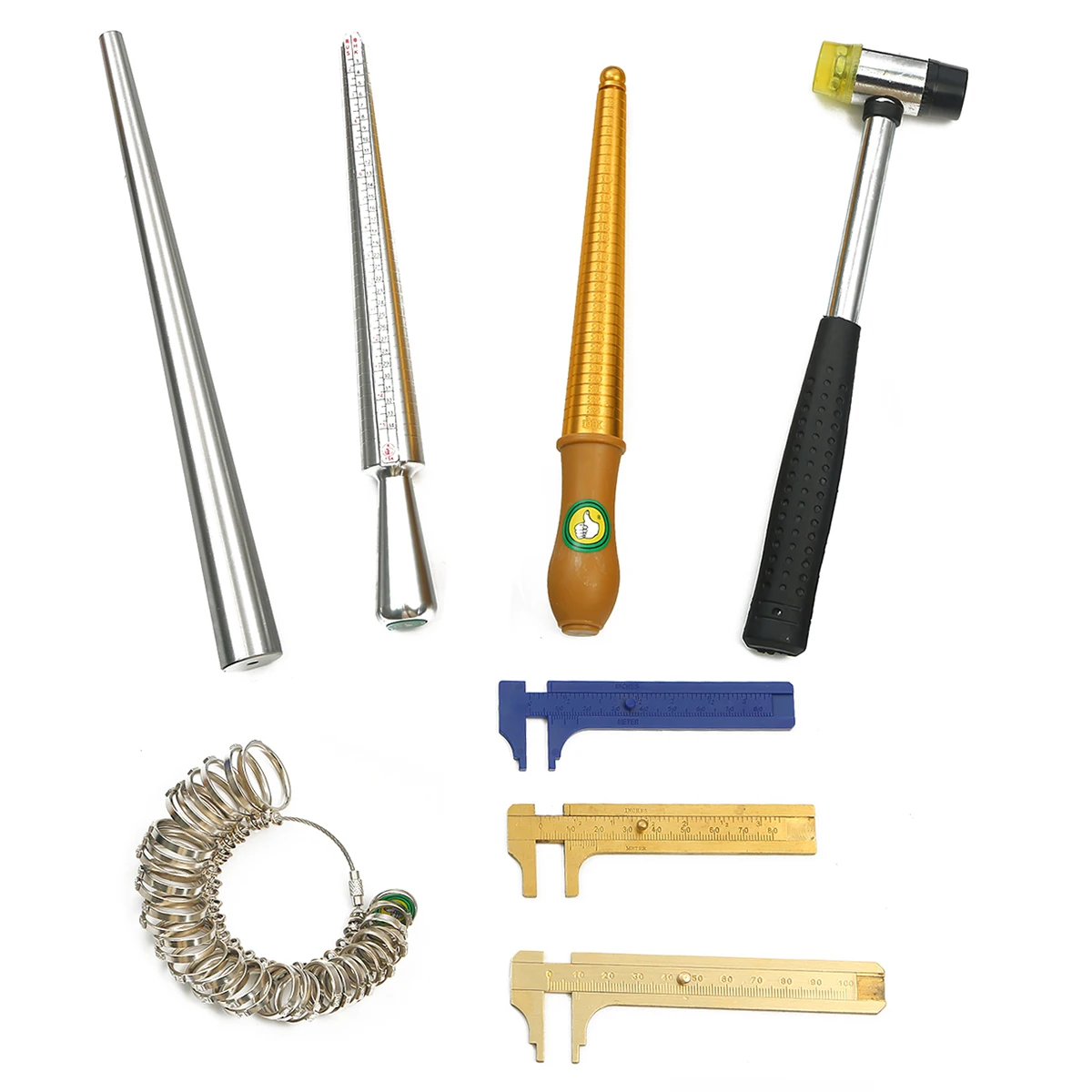 

10 Style Finger Sizes Measuring Equipment Metal Stick Ring Sizer Ring Stick Enlarger Mandrel Gauge Tools Set For Jewelry Making