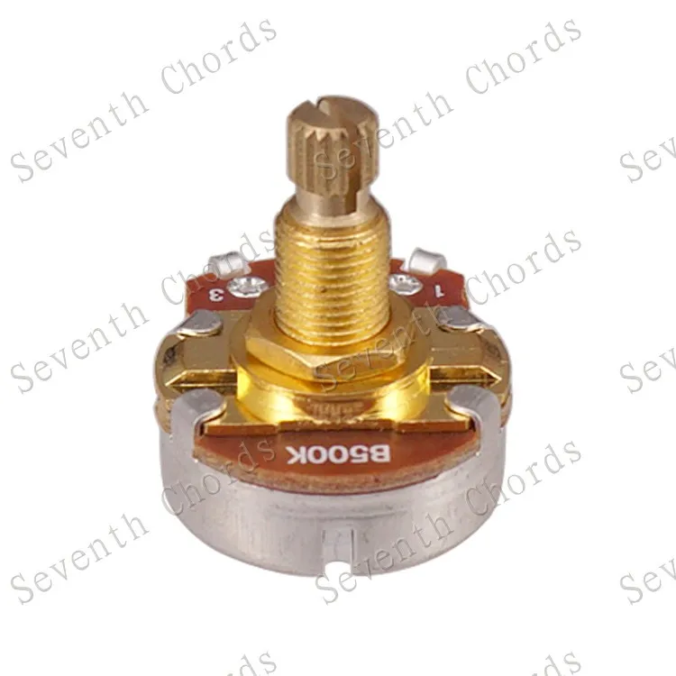10 pcs a500k b500k a250k b250k gold volle größe lange split messing welle elektrische gitarre bass volume tone control töpfe potentiome