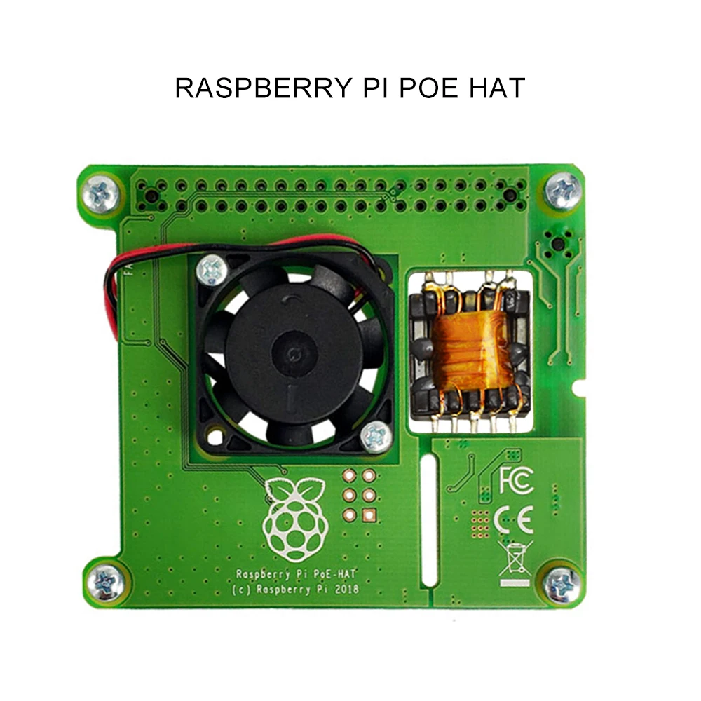 Модуль питания Raspberry Pi 4B/3B + Ethernet PoE Расширительная плата POE HAT с вентилятором и