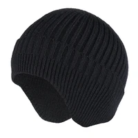 2020 new hot sale ear protection winter hats stylish soft beanie hat for men women classic knit earflap hat warm cap with ears