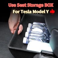 under seat storage box flocking material felt cloth style high capacity organizer original tray custom for tesla model y
