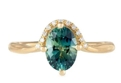 Изысканное женское 3-цветное кольцо золотого цвета с кристаллом и цирконием