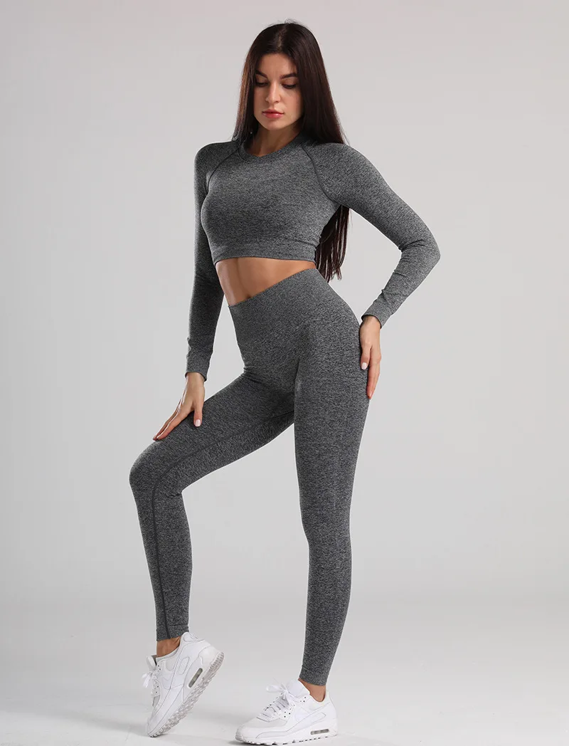 

Seamless Yoga Sets Woman Workout Outfits Gym Clothing Fitness Suits Tracksuits High Waist Yoga Leggings Running Sportswear