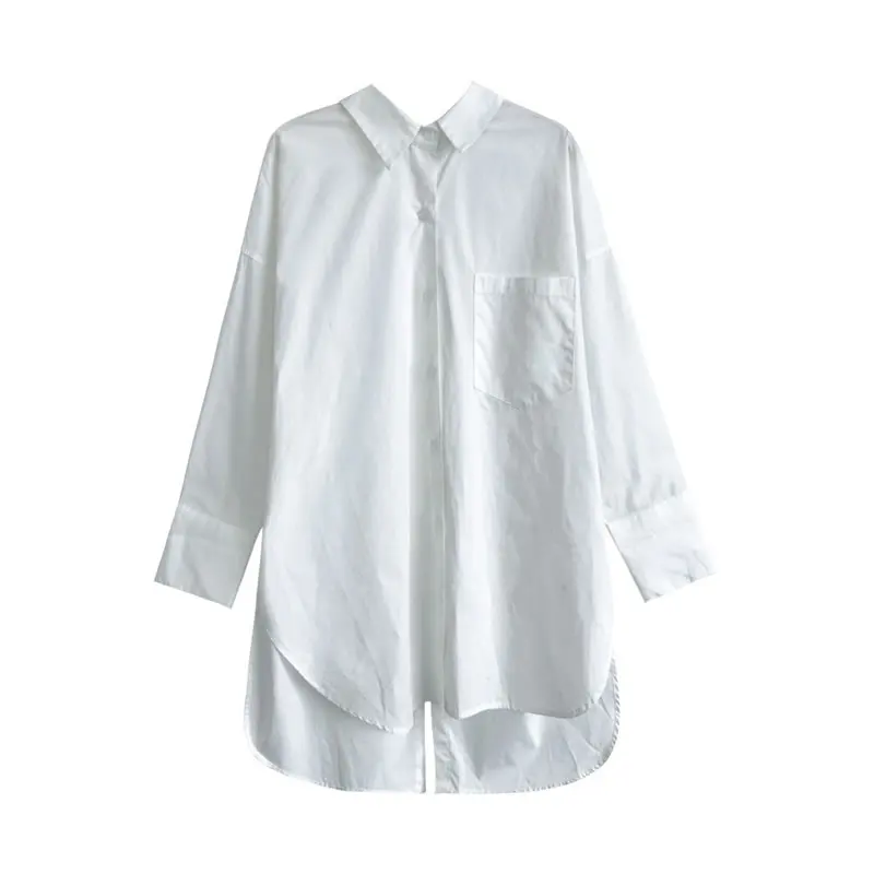 

[XITAO] Fashion New Women 2018 Autumn Turn-down Collar Full Sleeve Loose Shirt Female Solid Color Pocket Casual Blouse ZLL1597