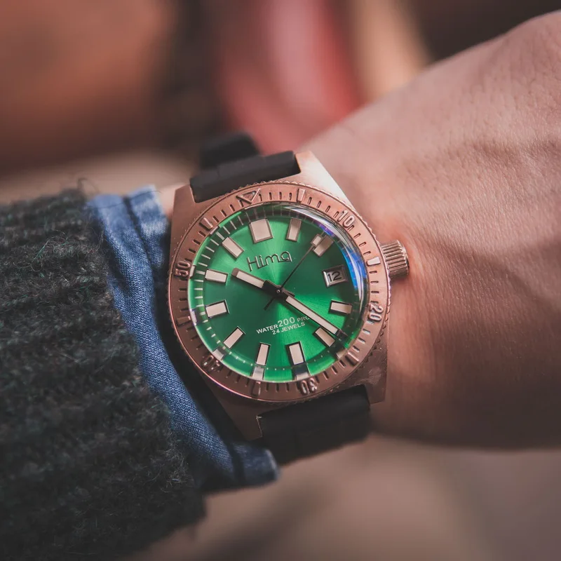 Часы мужские автоматические бронзовые водонепроницаемые швейцарские