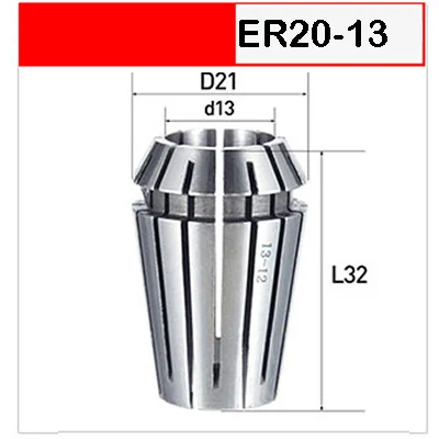 ER20-13 UCHEER 1 шт. нержавеющая сталь ER20 ER25 цанговый патрон для фрезерного гравировального Станка повторяющийся гибкий цанговый станок с ЧПУ - Цвет: ER20-13