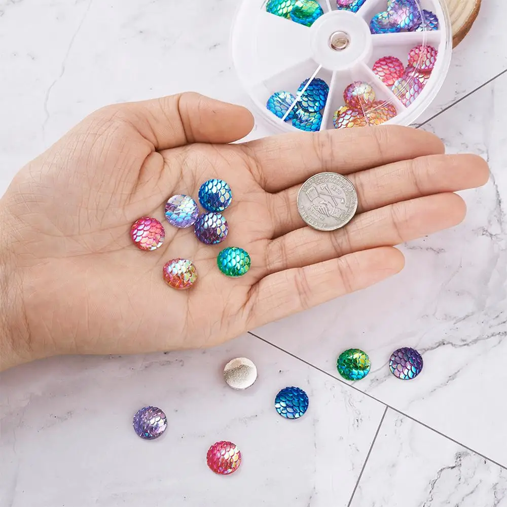 Кабошоны из смолы с плоской задней стороной 48 шт./корт 12x3 5 мм для изготовления