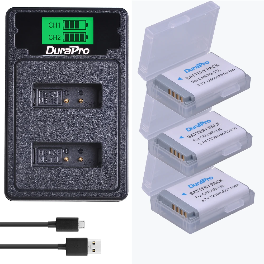 3 Battery Set 2 шт. NB-13L NB 13L 1250 мАч аккумуляторная батарея+ USB зарядное устройство с type C для камеры Canon G5X G7X G9X G7 X Mark II SX720 HS - Цвет: 3 Battery Set