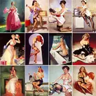 5D DIY алмазная живопись Женственная Дамская обувь Американский с изображением девушке в стиле пин-ап изображение камни в форме ромбакруглая мозаика с бриллиантовой вышивкой украшения дома в Корейском стиле