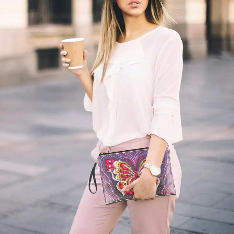 DIY Бабочка особой формы алмазной живописи браслет кошелек для женщин клатч сумка