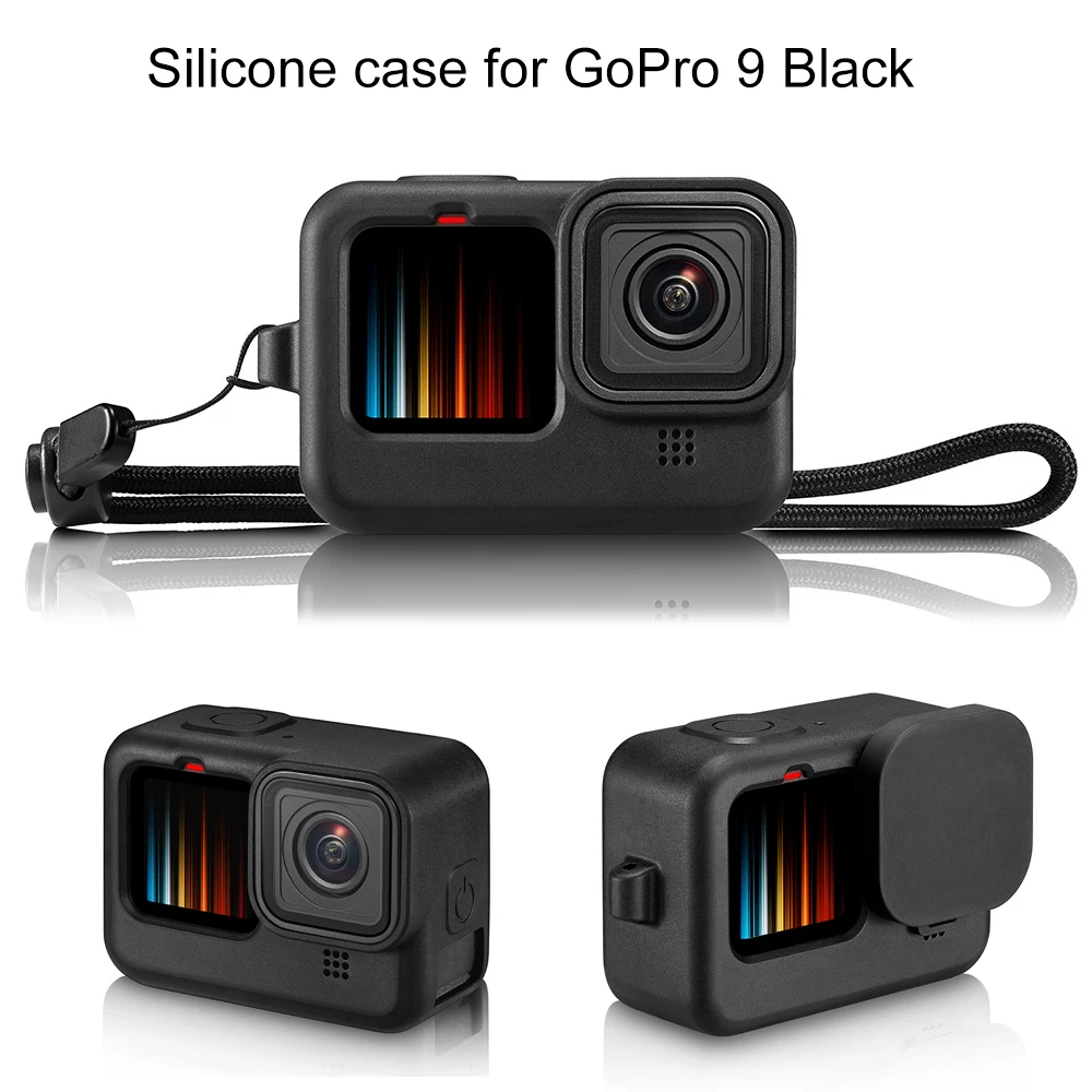 Набор черных аксессуаров для GoPro Hero 10 9 водонепроницаемый корпус силиконовый