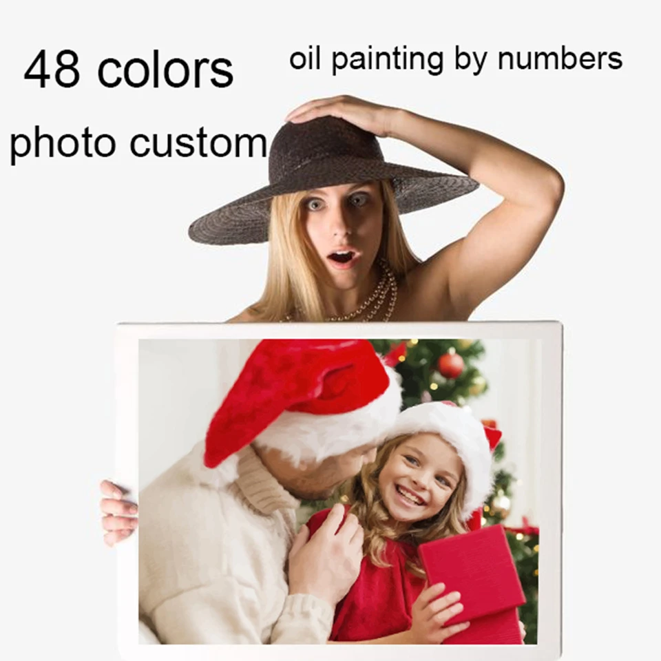 

AZQSD 48 Colors Photo Customized DIY Painting By Numbers Unique Gift For Children Friend Family Acrylic Picture Wall Art Decor