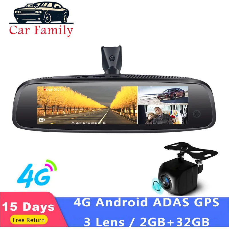 2019 новый автомобильный видеорегистратор Android 4G Автомобильное Зеркало DVR FHD 1080P 3