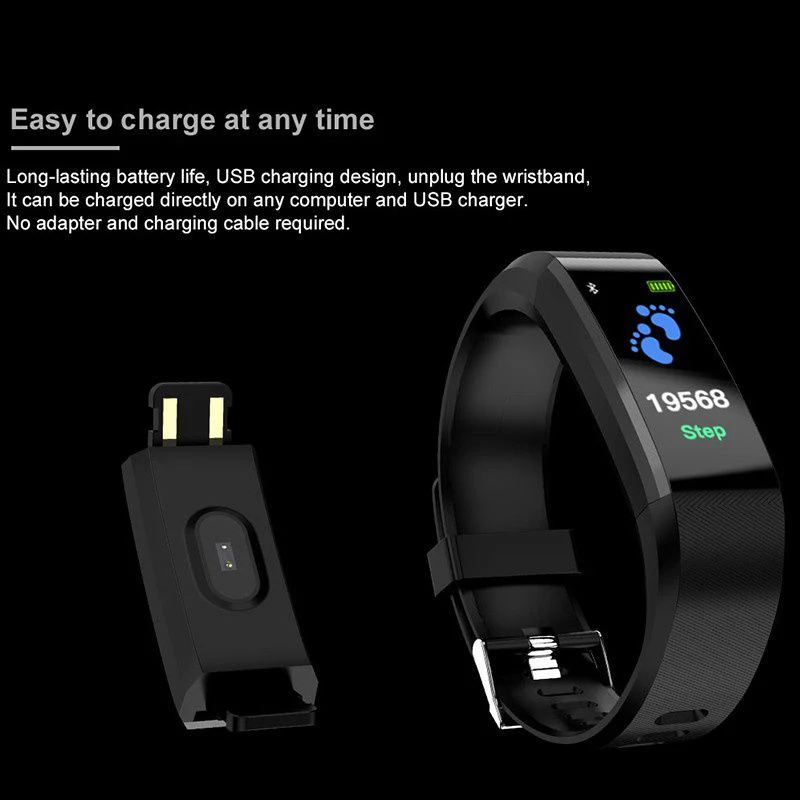 ID115Plus смарт-Браслет Шагомер Bluetooth браслет монитор сердечного ритма часы