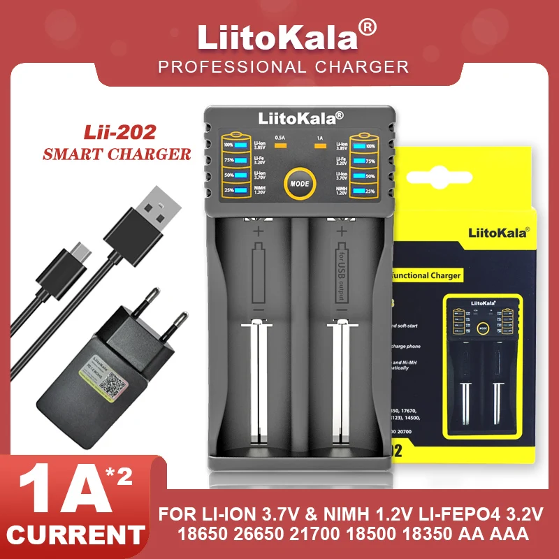 

Зарядное устройство Liitokala для литиевых и NiMH батарей стандарта AA, AAA, 18650, 1,2, 3,7 в, 3,8 в, 3,2 в, 26650 в
