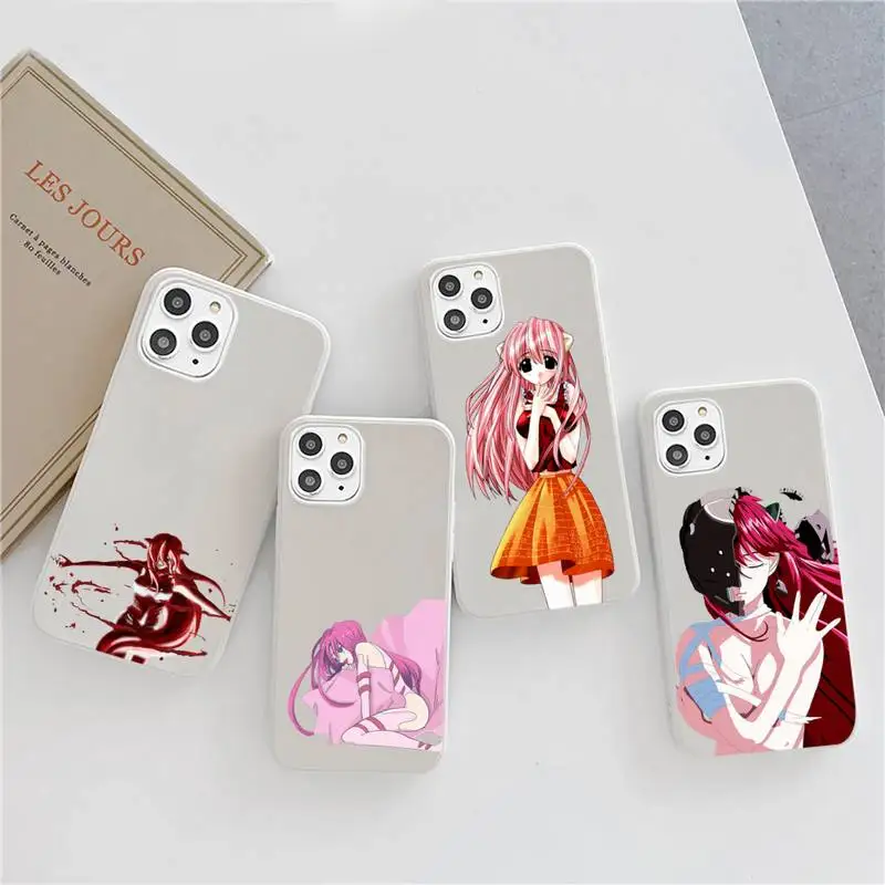 

elfen lied anime girl Phone Case Candy Color for iPhone 6 7 8 11 12 s mini pro X XS XR MAX Plus