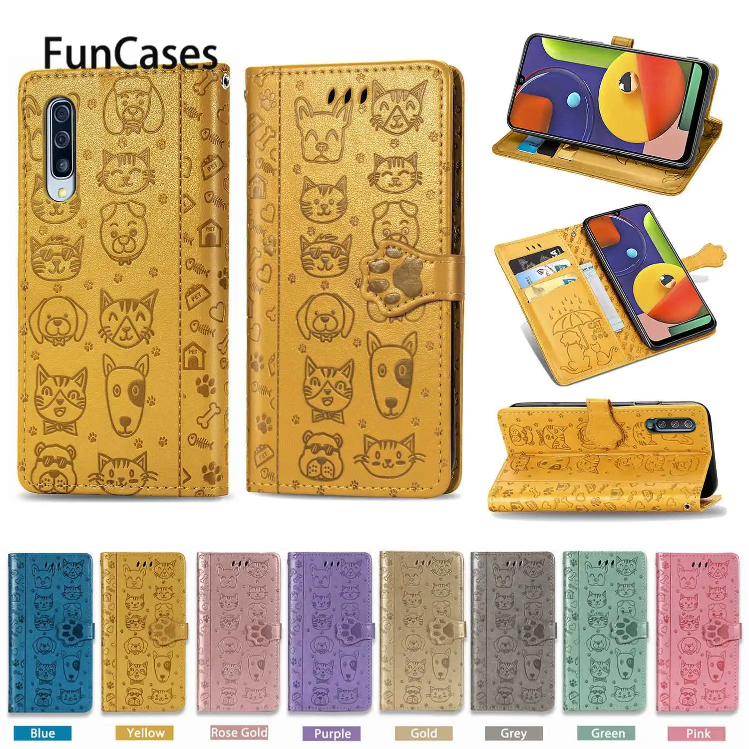 Чехол книжка с кошкой из мультфильма для Samsung M40S Чехлы мобильных телефонов M30S A70S