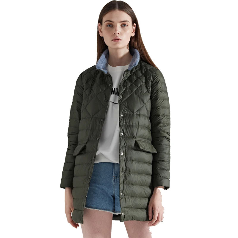 Новинка 2019 Женское пальто средней длины зимнее ультралегкое стеганое Стеганое