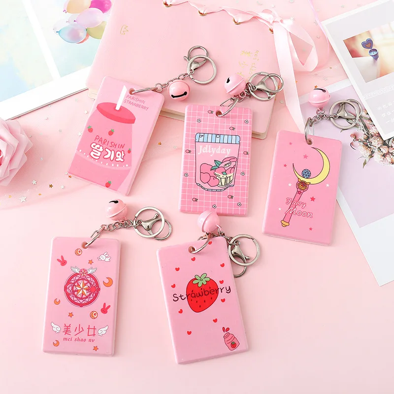 Милый пластиковый чехол с держателем для карт девочек подростков милый розовый