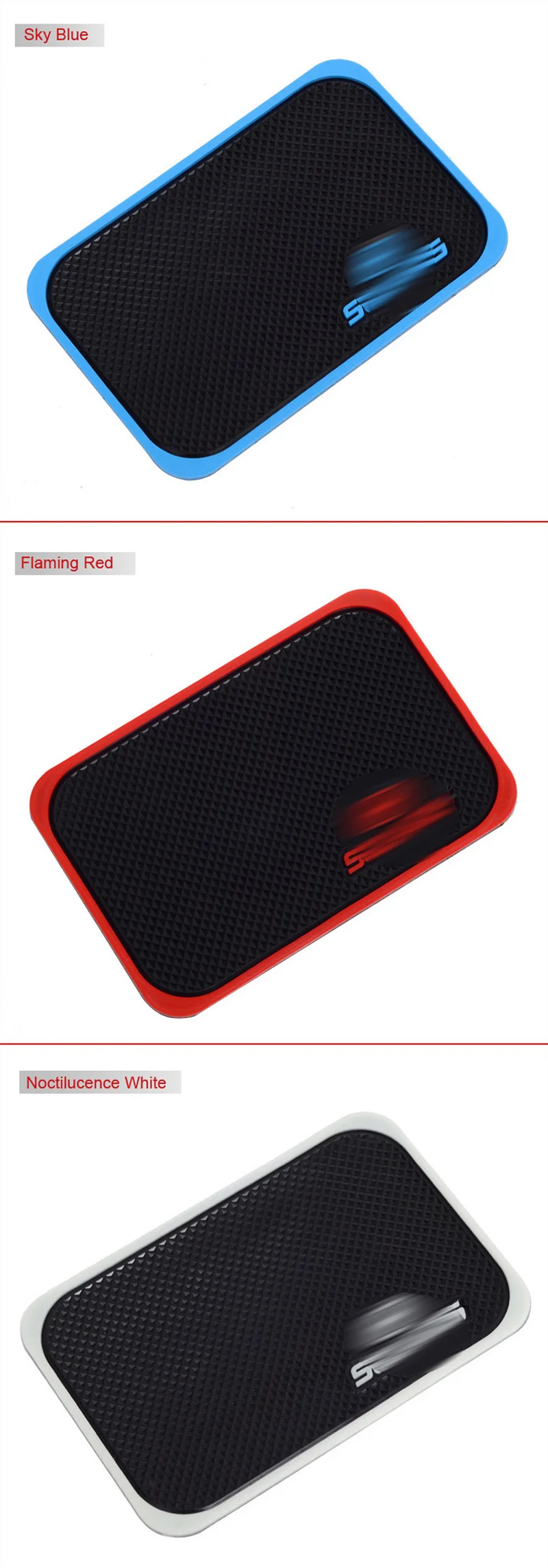 

For Hyundai Solaris 2000-2020 Rubber Interior Door Mat Cup Mat Non-Slip Pad Night Luminous/Blue/Red 1pc