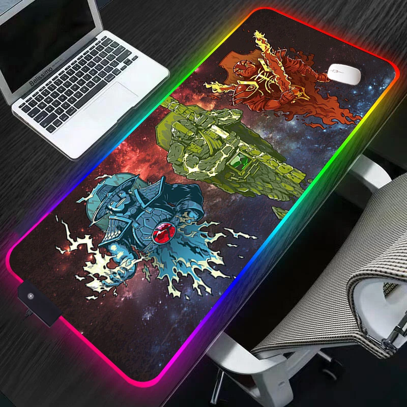 rgb dota2 gaming mouse pad mousepad large xl keyboard mouse mat for laptop led lighting play mat anti slip carpet desk pad anime free global shipping
