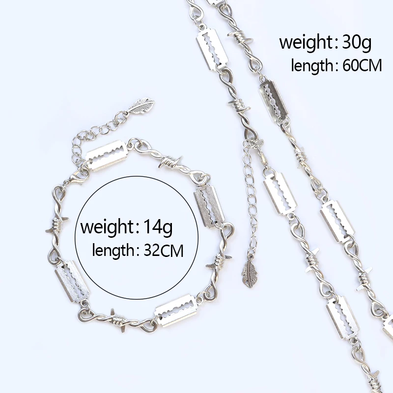 Маленькие металлические бритвенные колье лезвия ожерелье с подвеской цепочка