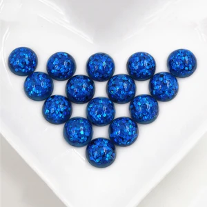 Новая мода 40 шт 8 мм 10 мм 12 мм синий цвет плоский задник Кабошоны Камея