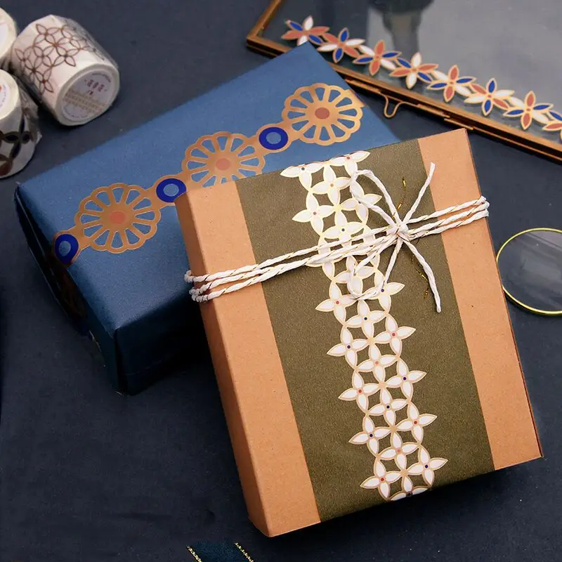 * Kawaii Золотая пустотелая серия цветная маскирующая лента васи выпуск бумажных