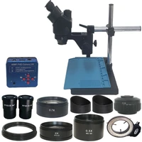 black 3 5x 90x trinocular simul focal microscope for soldering mobile phone repair 48mp v8 usb tf digital camera microscopio