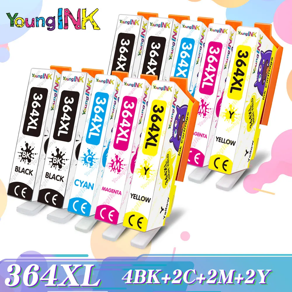 

10 Pcs Compatible Ink Cartridge For HP364 364 XL For HP 6520 7510 7515 7520 B010a B110a B110c B110e C309a C309n C309g Printer