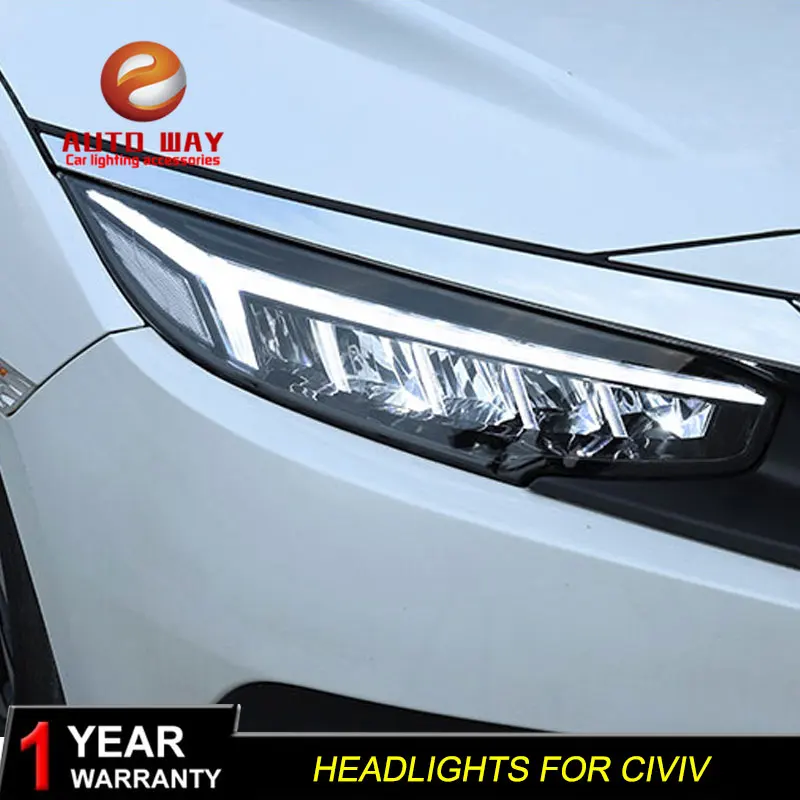 Автомобильные светодиодные фары 2016 2017 корпус для Honda civic Civic линзы фар двойной луч