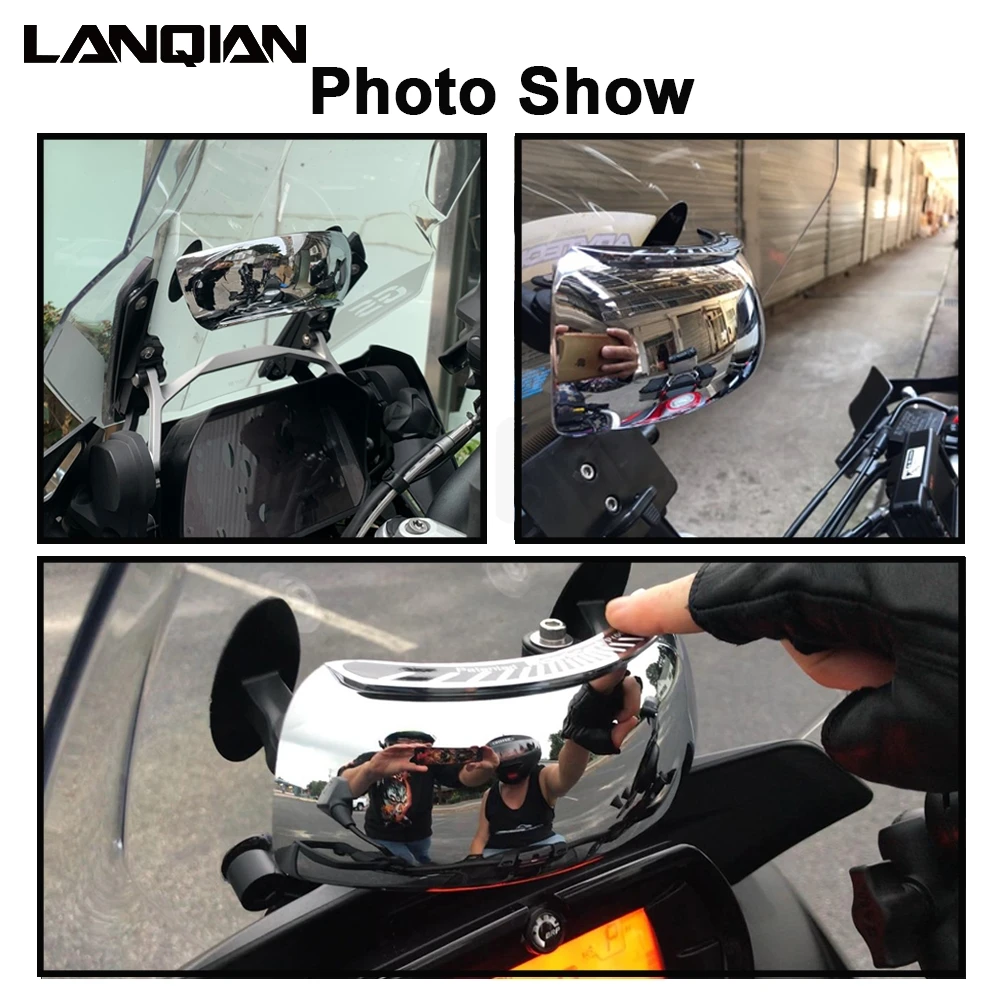 

Motorcycle Safety Windscreen Rear View Mirror 180 Ultra Wide Angle Rearview Mirror For Honda BMW Kawasaki Yamaha Vespa