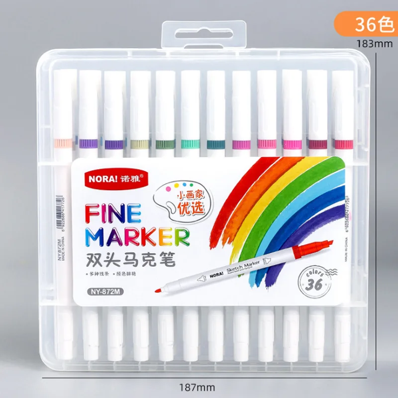 

New Student Gift Painting Pen Mark Note Number Double 12/24/36colors Watercolor Calligraphy Pen Art Supplies