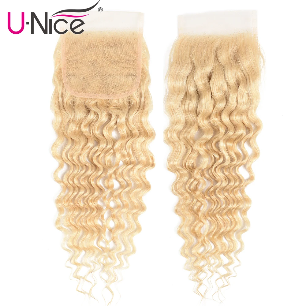 Волосы Unice бразильские глубокая волна 613 закрытие 100% человеческие волосы