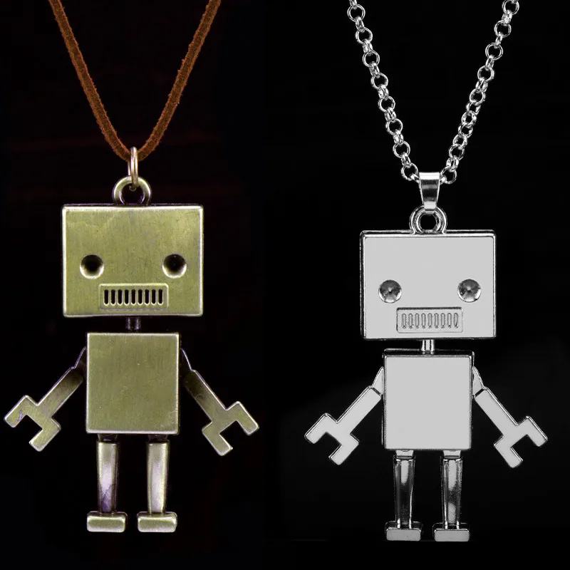 

Retro Mini Robot Pendant Simple Hip-Hop Clavicle Necklace Necklace Personality Chain Party Necklaces Nightclub Jewelry