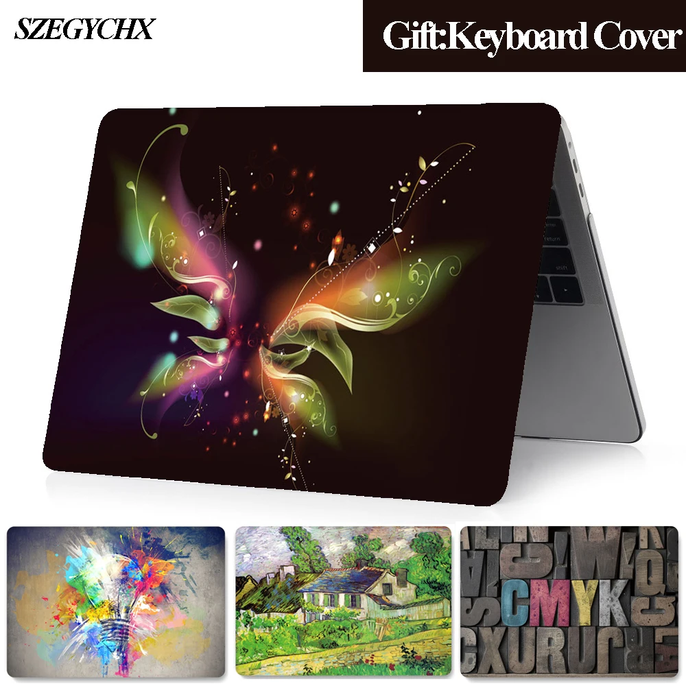 Жесткий Чехол для ноутбука MacBook Air 13 Pro retina 11 12 15 3 touch ID mac book A1932 2018 чехол + крышка