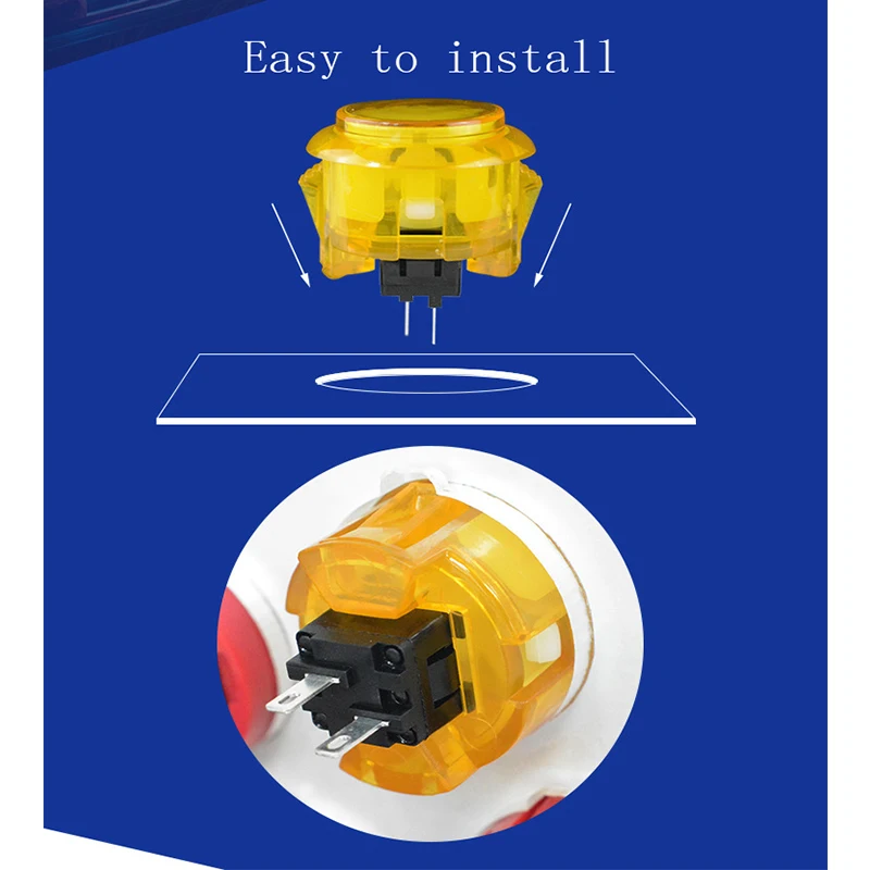 Аркады DIY Kit 50 штук нулевой задержкой 30-карты прозрачного хрусталя кнопки