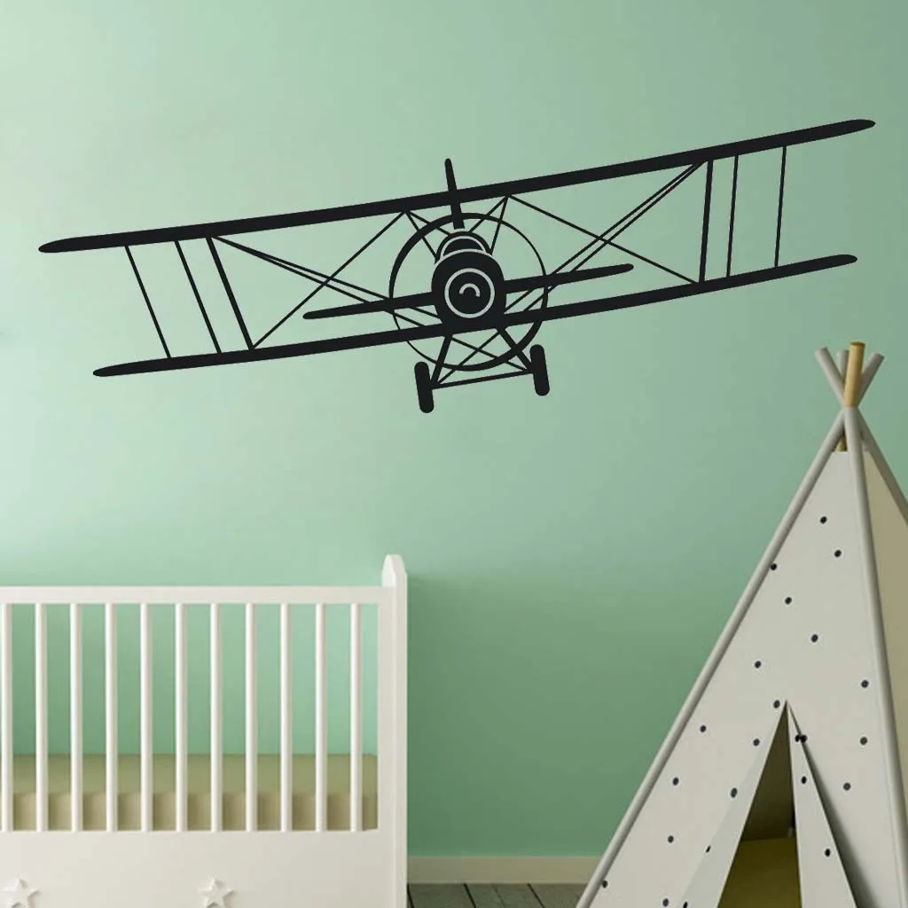 Самолет в мечте ПВХ наклейки на стену мультяшный стиль детская комната украшение