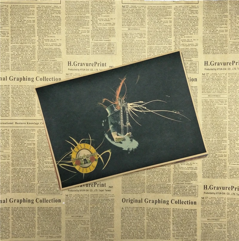 Винтажный постер Guns N плакат с розами Slash рок-гитарист картина Мастер ретро -