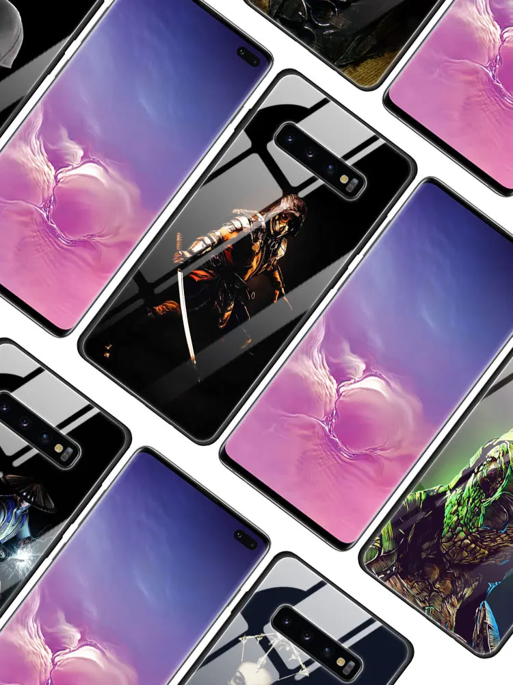 Mmoral Kombat чехол из закаленного стекла для samsung Galaxy S10 S10e S9 S8 Note9 Note 10 Plus 5G A50 A30 силиконовый край Funda Capa