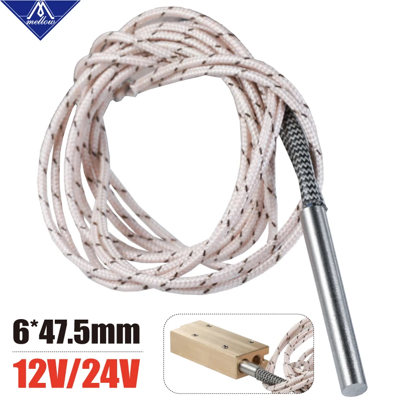 3D принтер Mellow Super Volcano тепловой блок Hotend 6*47 5 мм 80 Вт нагревательный картридж для