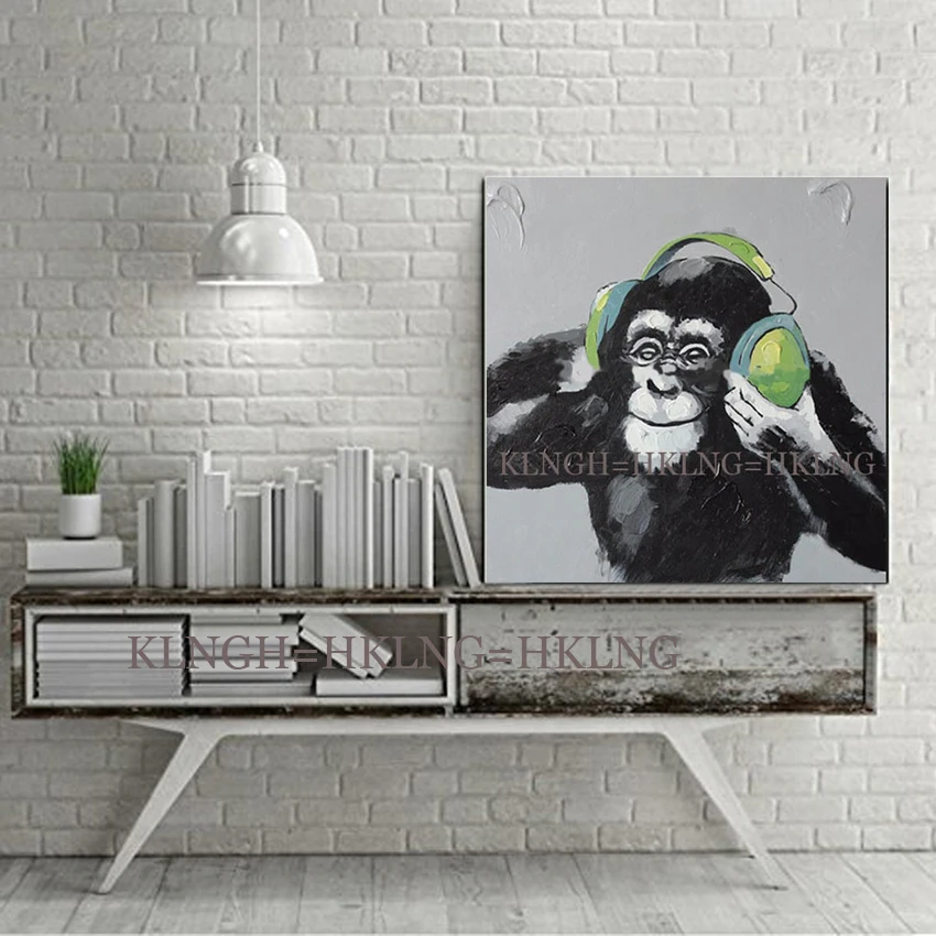 

free shipping monkey oil painting on canvas home abstract oil painting canvas paints Wall Art decoration picture