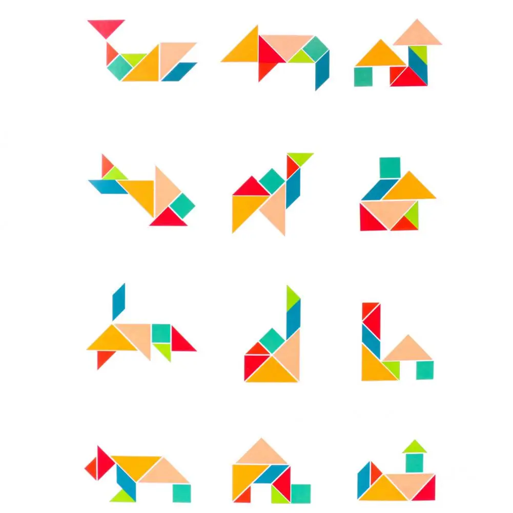 Детские Магнитные Головоломки геометрической формы 3D Tangram строительные блоки