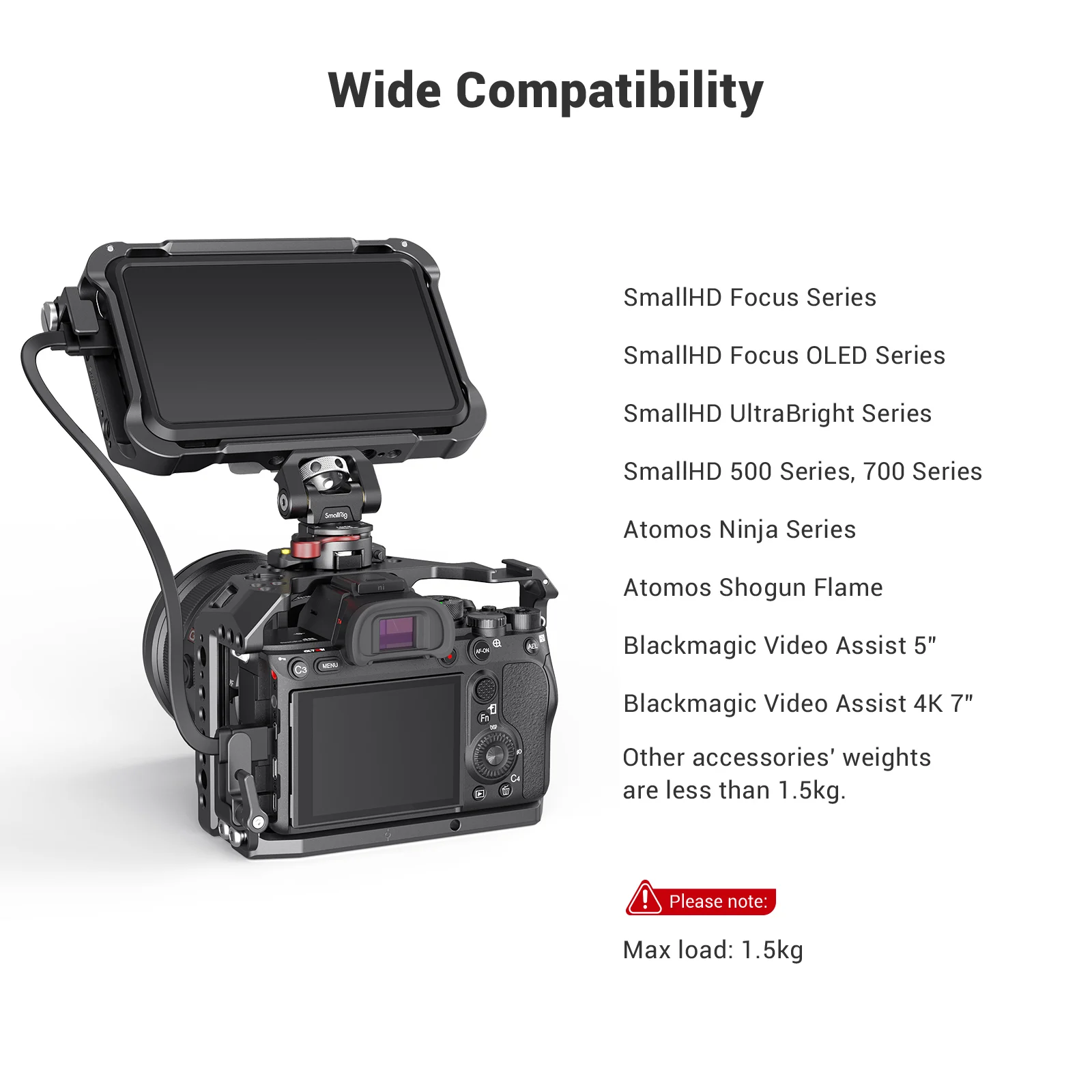 Регулируемое поворотное и наклонное крепление SmallRig для монитора с зажимным