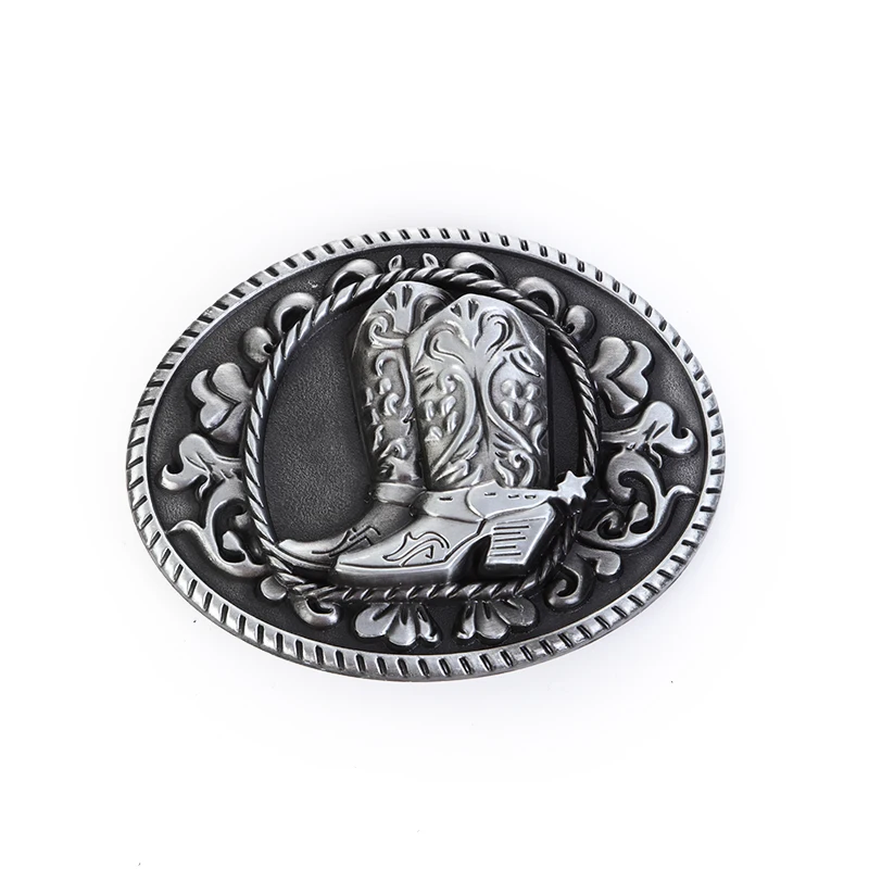 

Western cowboy zinc alloy two-color western boots belt buckle