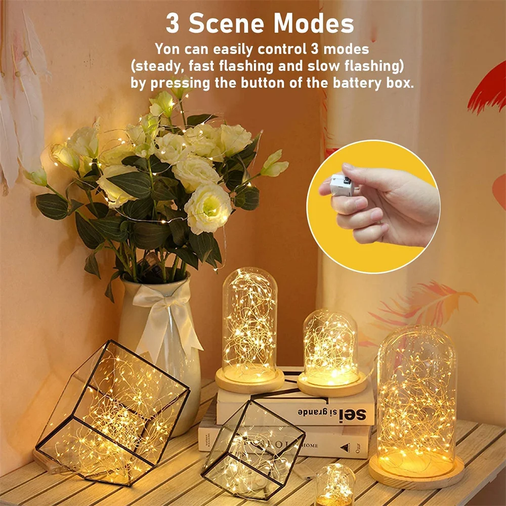

Waterproof Copper Wire String Light Led Garland 10pcs Party Wedding Christmas Fairy Light Home Bedroom Decoration
