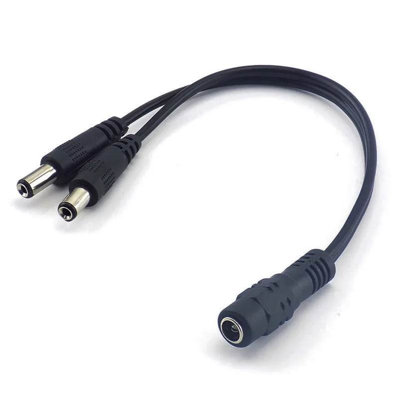 

1pc CCTV Security Camera DC Female To 2 Male plug Power Cord Adapter Connector Cable Jack Splitter For RGB Controller LED Strip