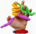 Сенсорная игрушка-антистресс, пластмассовая тянущаяся трубка, 10 шт.