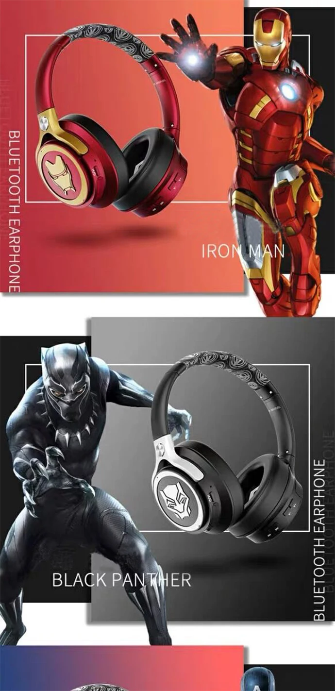 MARVEL The Avengers беспроводные наушники blutooth Limited EditIron Man Капитан Америка пантера Игровые наушники для ПК мобильный телефон