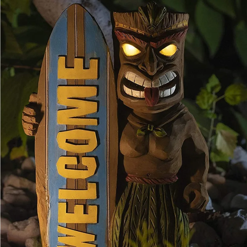 

Уличный декоративный светодиодный садовый светильник на солнечной батарее Tiki Guard, декоративные поделки, садовая скульптура, лампа для газо...